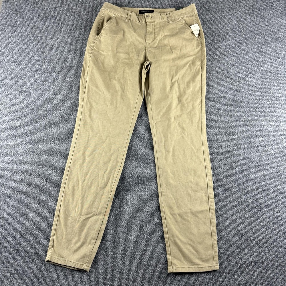 Aéropostale Pants Womens‎ 8 Beige Skinny Low Rise Twill Chino Stretch Pockets
